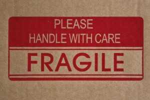 Fragile box label