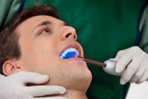 A man having a procedure when in the dentistry