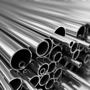stack of industrial steel pipes