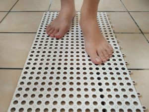 Anti-slip mat inside the bathroom
