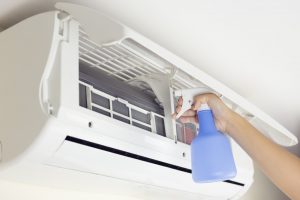 airconditioner unit being cleaned