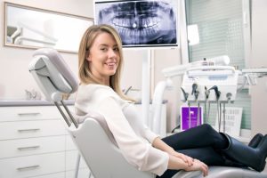 Woman visiting a dentist
