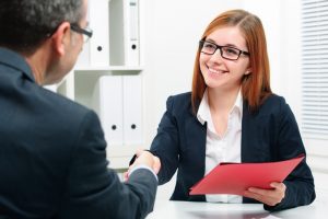 Recruiter and applicant during an interview