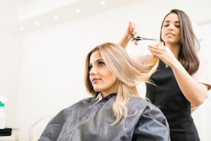 woman having a haircut
