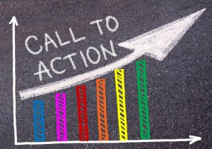 Call to action written in chalk