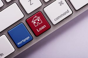 Mortgage and Loan Keys on Keyboard